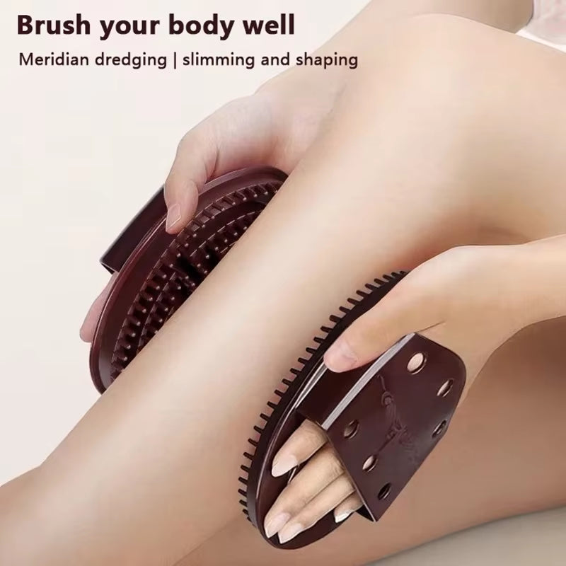 Meridian Slimming Massage Brush – 2PC Handheld Body & Belly Massager for Relaxation